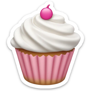 Pink and white cupcake sticker
