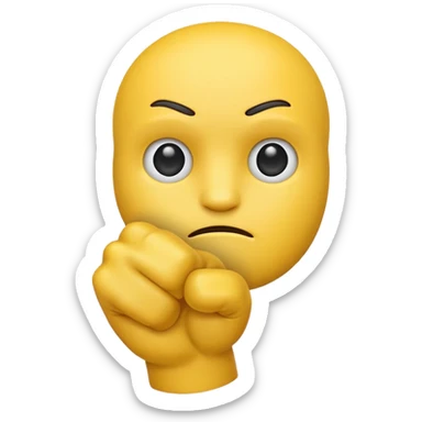 make just the simple yellow emoji with a fist infront of him and a strait face sticker