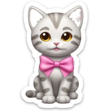 Kitty with pink bow  sticker