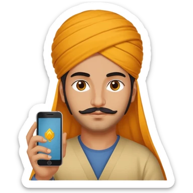persian with saffron on head and smartphone sticker