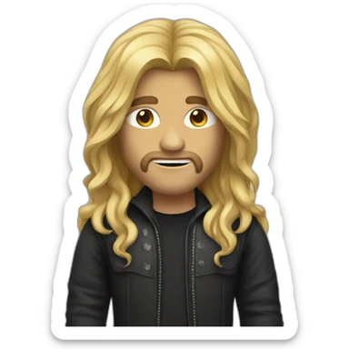 male heavy metal designer with long hair sticker