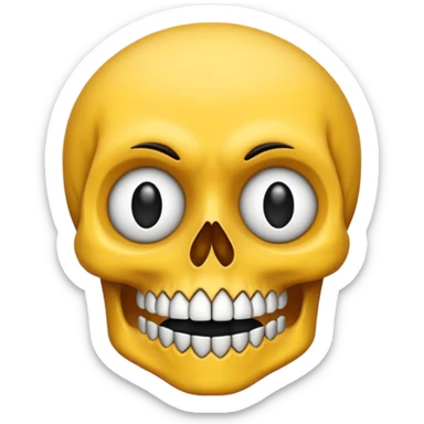 Lebka 💀 vybuchující hlavy ne vlasy sticker