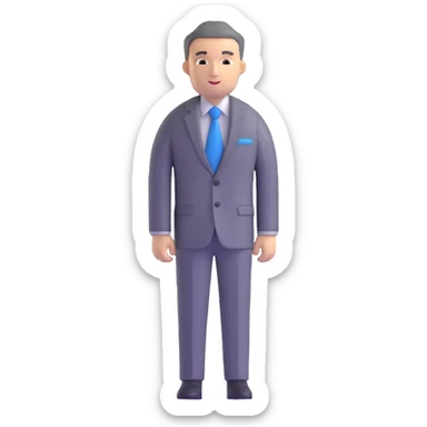 business suit gray with blue shirt sticker
