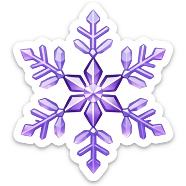 Pastel violet gradients snowflake  sticker