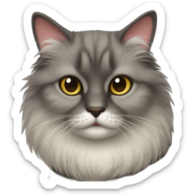 old fluffy siam cat sticker