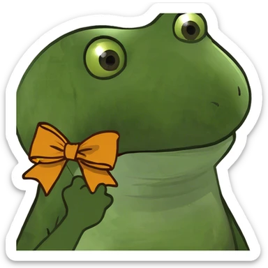 white heart with a caramel colored bowknot sticker