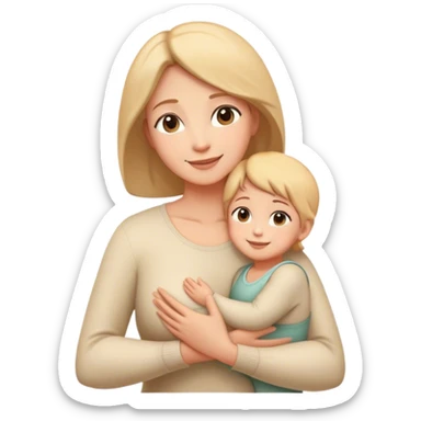 A mother figure with a warm and caring expression. She has a gentle smile, open arms, and a nurturing presence. Her posture is comforting, symbolizing love and protection sticker
