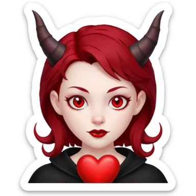 Devil girl is heart  sticker