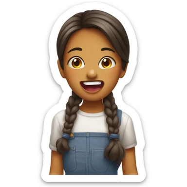 Girl sticking out her tongue on  sticker