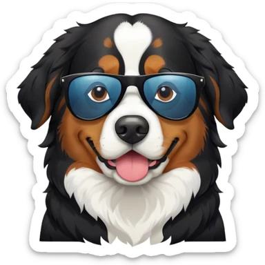 a bernese wearing sunglasses sticker