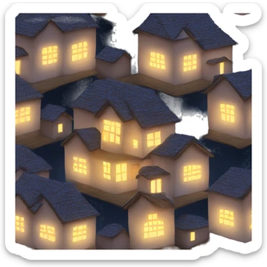 Lighted house sticker