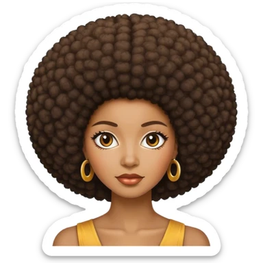 A black woman with an Afro  sticker