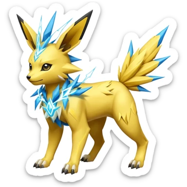 Jolteon-Electrike-Zeraora-Fakémon-hybrid-creature (full body)  sticker