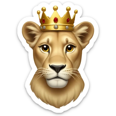 Lioness with crown sticker
