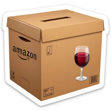 aesthetic Amazon prime box. The box is color wine sticker