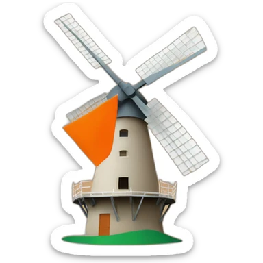 windmill in front of dutch flag background sticker