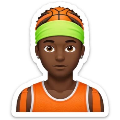 Basketball guy with neon headband sticker