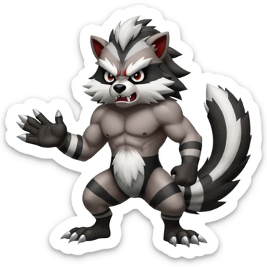 Obstagoon-Zigzagoon-fusion sticker