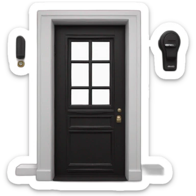 Large rectangular matte black door white th pink ocular handle and a vertical BCD sight Adjacent sticker