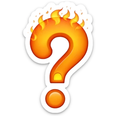 Burning question mark sticker