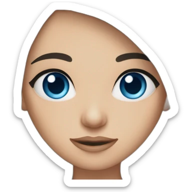 Blue eyed brunette girl sticker