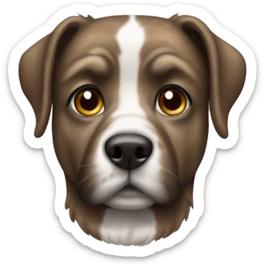 dog with brindle fur, long nose, white stripe between eyes sticker