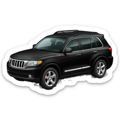 Black suv with shinny wheels sticker
