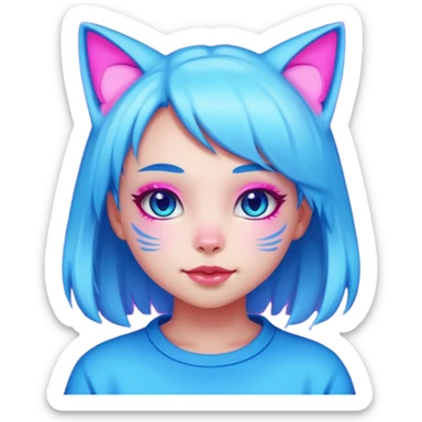 Neon lights Neko girl sticker