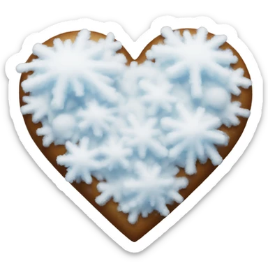 Heart with snow on top sticker