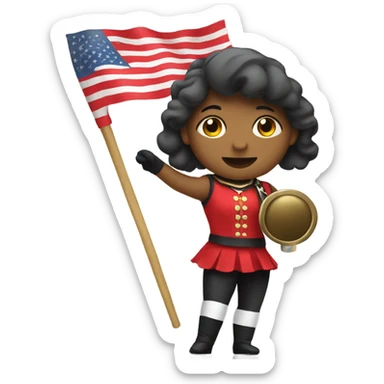 Marching band colorguard girl with flag sticker