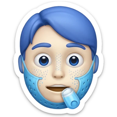 Blue emoji cystic fibrosis sticker