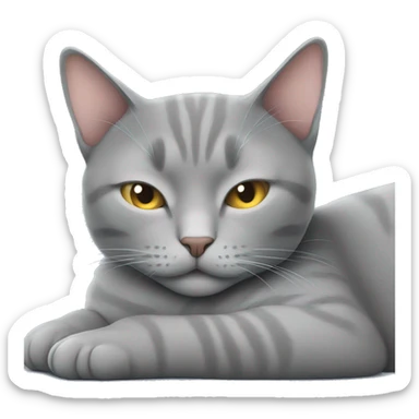 A gray cat sleeps A gray cat sleeps sticker