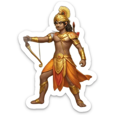 Mighty Arjuna Hindu epic with his bow and arrow sticker