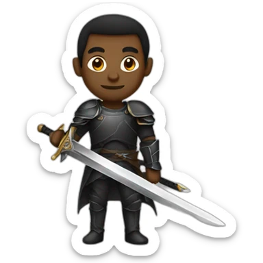 Black swordsman sticker