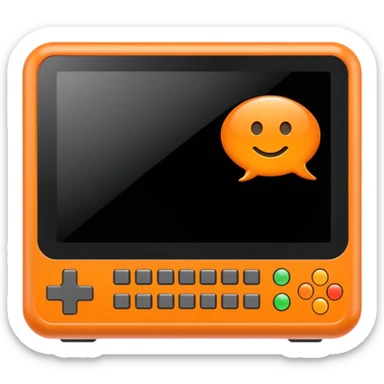 Cnc controller with orange chat bubble on the screen sticker