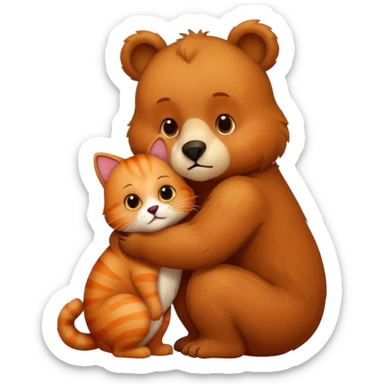 Bär küsst Katze sticker