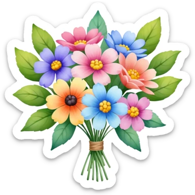 A picture of a floral bouquet, painted in watercolors sticker