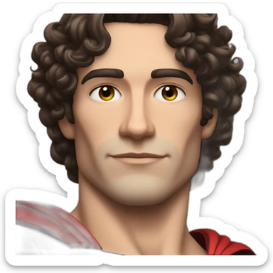 superman curly brunette blue ayes sticker
