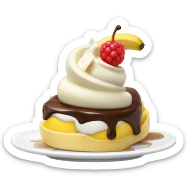 breakfast banana split sticker