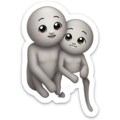 two cuties sitting on a tree branch sticker