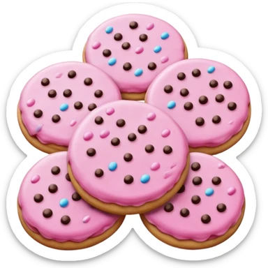 Natale rosa, biscotti estetico sticker