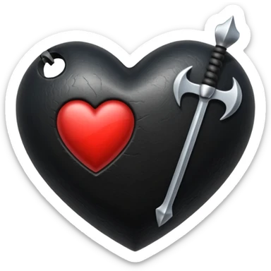 Corazón negro con una flecha sticker