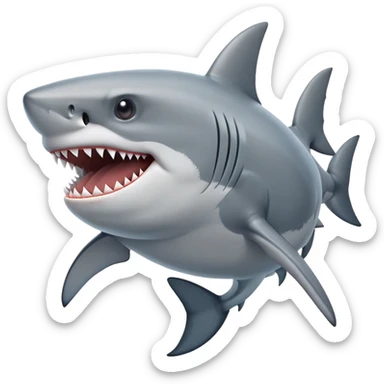 Shark with huge butt the middle finger sticker