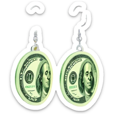 $ dollar  shaped earings sticker