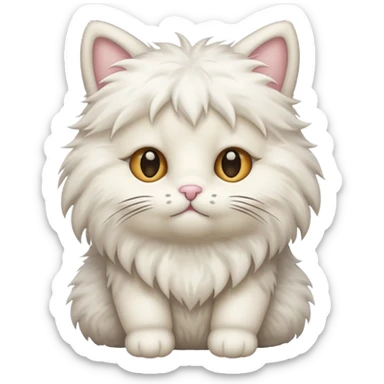 White teddy cat sticker
