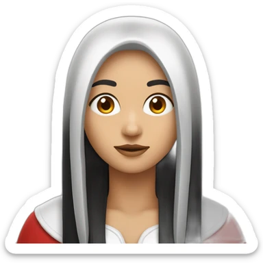 red-ridding-hood-long-straight-black-hair-with-white-streak-hair sticker