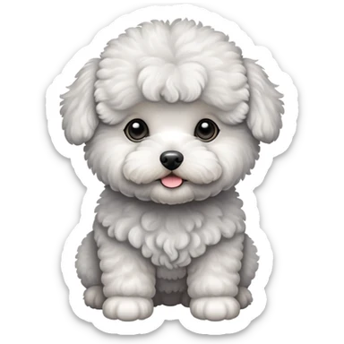 Gray Bichon Frise puppy sticker