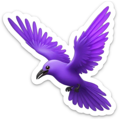 purple mystic flying bird sticker