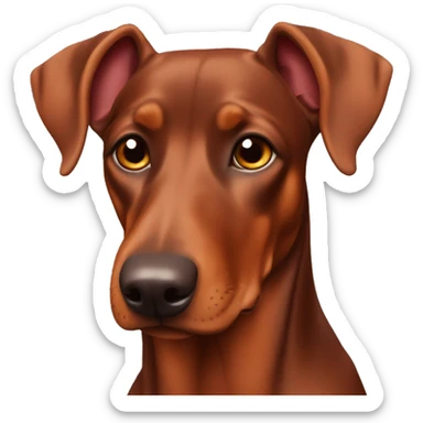 Red Doberman pinscher floppy ears sticker