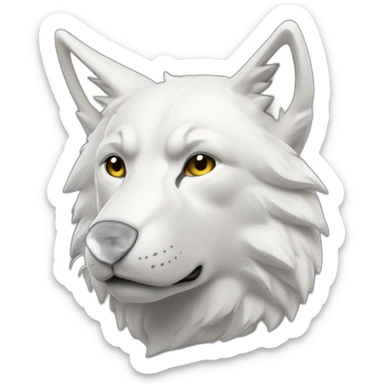 Loup blanc et doré sticker